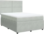 vidaXL Κρεβάτι Boxspring με Στρώμα Ανοιχτό Γκρι 140x190 εκ. Βελούδινο