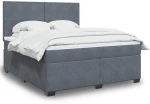 vidaXL Κρεβάτι Boxspring με Στρώμα Σκούρο Γκρι 180x200 εκ. Βελούδινο