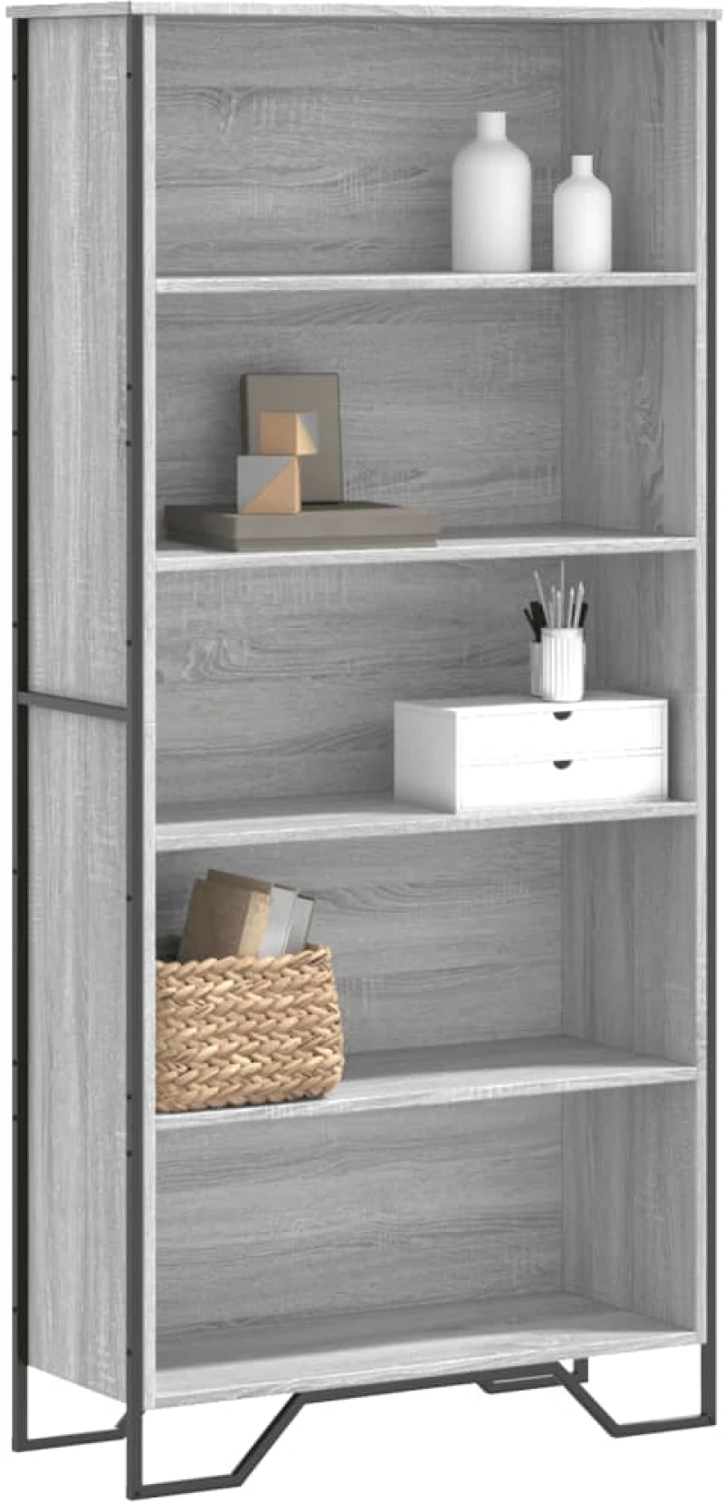 vidaXL Βιβλιοθήκη Γκρι Sonoma 80x31x169 εκ. από Επεξεργασμένο Ξύλο