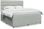 vidaXL Κρεβάτι Boxspring με Στρώμα Ανοιχτό Γκρι 180x200 εκ. Βελούδινο