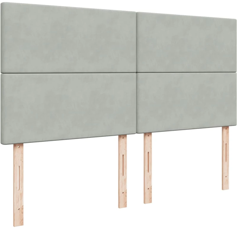 vidaXL Κρεβάτι Boxspring με Στρώμα Ανοιχτό Γκρι 180x200 εκ. Βελούδινο