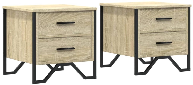 vidaXL Κομοδίνα 2 τεμ. Sonoma Δρυς 40x41x40 εκ. από Επεξεργασμένο Ξύλο