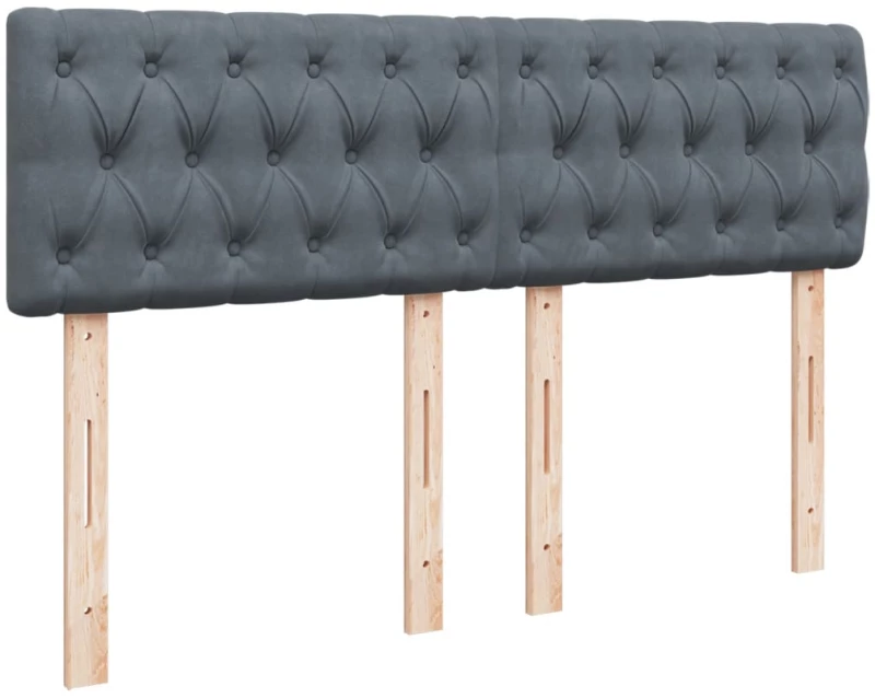 vidaXL Κρεβάτι Boxspring με Στρώμα Σκούρο Γκρι 160x200 εκ. Βελούδινο