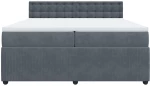 vidaXL Κρεβάτι Boxspring με Στρώμα Σκούρο Γκρι 200x200 εκ. Βελούδινο