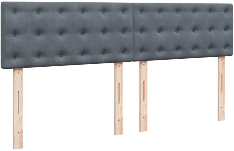 vidaXL Κρεβάτι Boxspring με Στρώμα Σκούρο Γκρι 200x200 εκ. Βελούδινο