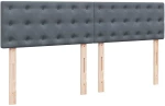 vidaXL Κρεβάτι Boxspring με Στρώμα Σκούρο Γκρι 200x200 εκ. Βελούδινο