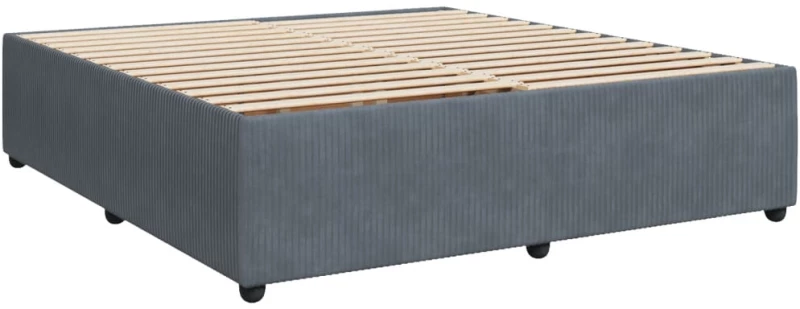 vidaXL Κρεβάτι Boxspring με Στρώμα Σκούρο Γκρι 200x200 εκ. Βελούδινο