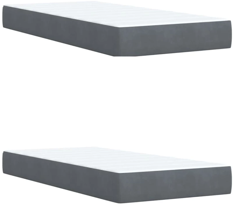 vidaXL Κρεβάτι Boxspring με Στρώμα Σκούρο Γκρι 200x200 εκ. Βελούδινο