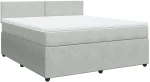 vidaXL Κρεβάτι Boxspring με Στρώμα Ανοιχτό Γκρι 180x200 εκ. Βελούδινο
