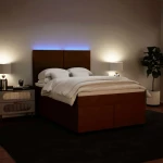 vidaXL Κρεβάτι Boxspring με Στρώμα Ροζ 160x200 εκ. Βελούδινο
