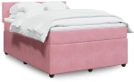 vidaXL Κρεβάτι Boxspring με Στρώμα Ροζ 160x200 εκ. Βελούδινο