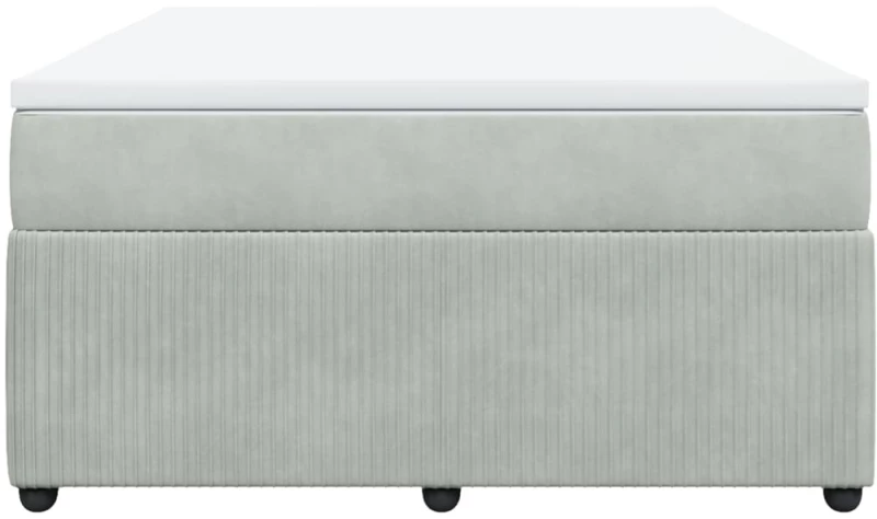 vidaXL Κρεβάτι Boxspring με Στρώμα Ανοιχτό Γκρι 140x200 εκ. Βελούδινο
