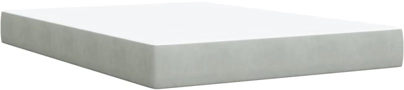 vidaXL Κρεβάτι Boxspring με Στρώμα Ανοιχτό Γκρι 140x200 εκ. Βελούδινο