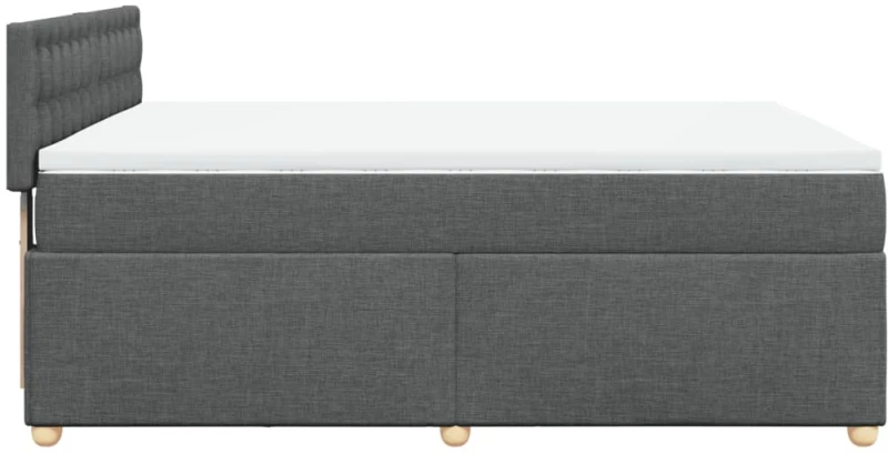 vidaXL Κρεβάτι Boxspring με Στρώμα Σκούρο Γκρι 140x200 εκ Υφασμάτινο