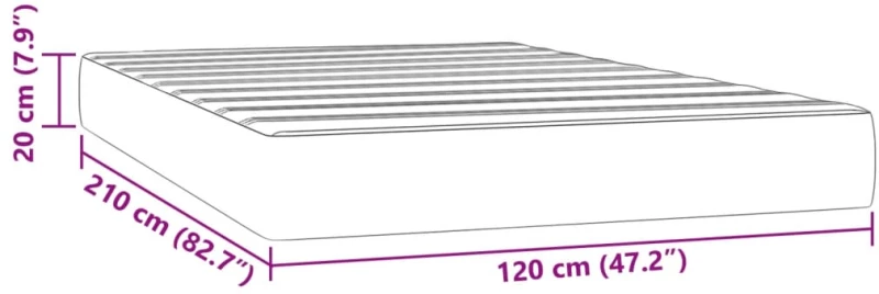vidaXL Στρώμα με Pocket Springs Ροζ 120x210x20 εκ. Βελούδινο