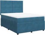 vidaXL Κρεβάτι Boxspring με Στρώμα Σκούρο Μπλε 160x200 εκ. Βελούδινο