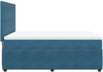 vidaXL Κρεβάτι Boxspring με Στρώμα Σκούρο Μπλε 160x200 εκ. Βελούδινο