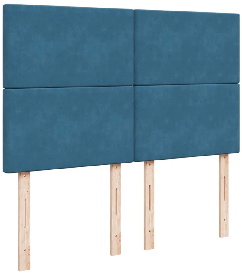 vidaXL Κρεβάτι Boxspring με Στρώμα Σκούρο Μπλε 160x200 εκ. Βελούδινο