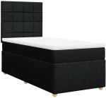 vidaXL Κρεβάτι Boxspring με Στρώμα Μαύρο 100 x 200 εκ. Υφασμάτινο