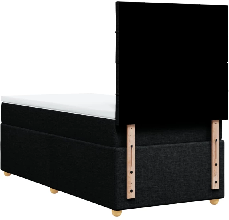 vidaXL Κρεβάτι Boxspring με Στρώμα Μαύρο 100 x 200 εκ. Υφασμάτινο