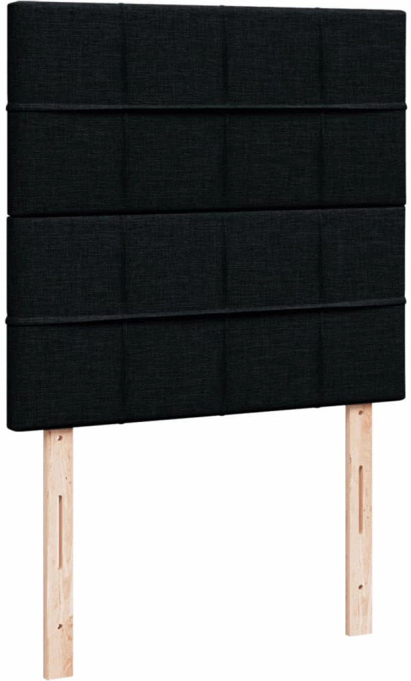 vidaXL Κρεβάτι Boxspring με Στρώμα Μαύρο 100 x 200 εκ. Υφασμάτινο