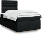 vidaXL Κρεβάτι Boxspring με Στρώμα Μαύρο 120x190 εκ. Υφασμάτινο