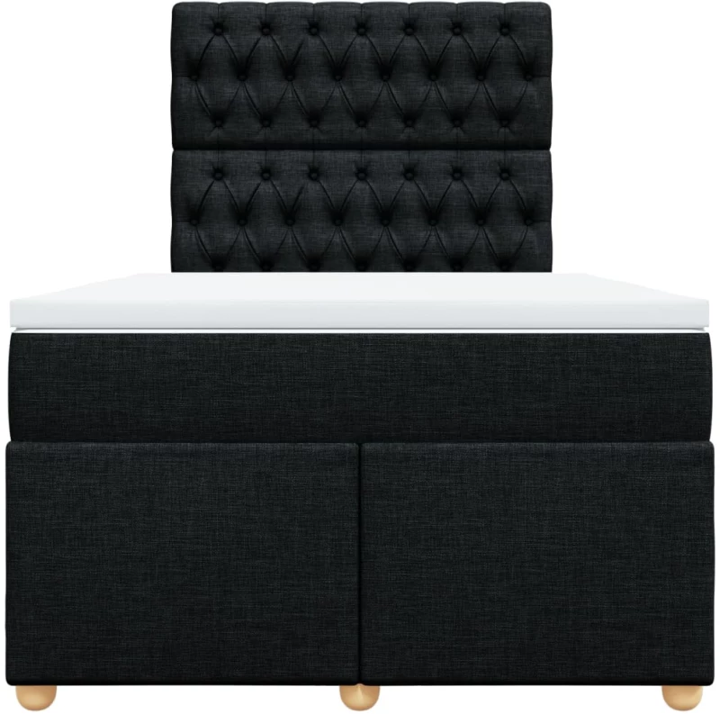 vidaXL Κρεβάτι Boxspring με Στρώμα Μαύρο 120x190 εκ. Υφασμάτινο
