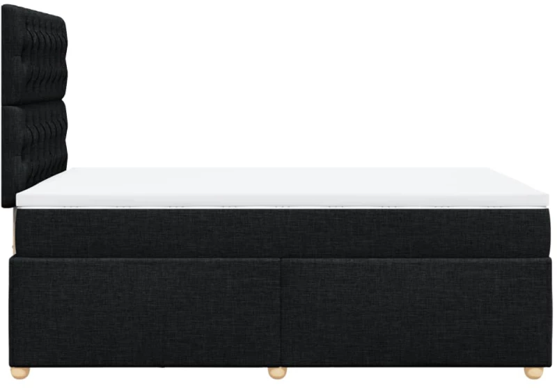 vidaXL Κρεβάτι Boxspring με Στρώμα Μαύρο 120x190 εκ. Υφασμάτινο