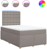 vidaXL Κρεβάτι Boxspring με Στρώμα Taupe 120x200 εκ. Υφασμάτινο