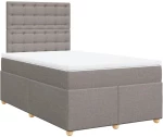 vidaXL Κρεβάτι Boxspring με Στρώμα Taupe 120x200 εκ. Υφασμάτινο