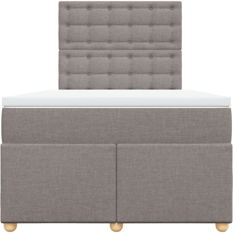 vidaXL Κρεβάτι Boxspring με Στρώμα Taupe 120x200 εκ. Υφασμάτινο