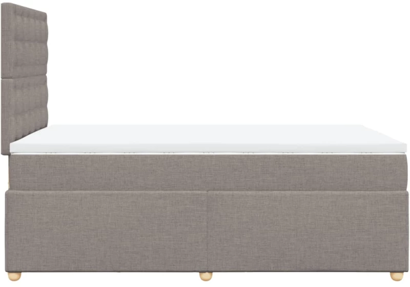 vidaXL Κρεβάτι Boxspring με Στρώμα Taupe 120x200 εκ. Υφασμάτινο