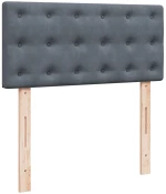 vidaXL Κρεβάτι Boxspring με Στρώμα Σκούρο Γκρι 90x200 εκ. Βελούδινο