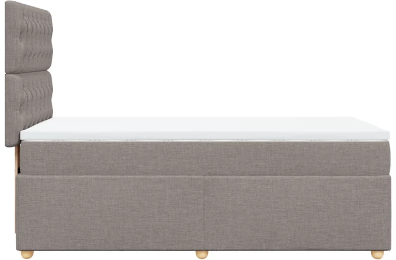 vidaXL Κρεβάτι Boxspring με Στρώμα Taupe 100 x 200 εκ. Υφασμάτινο