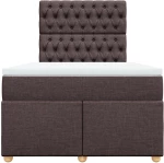 vidaXL Κρεβάτι Boxspring με Στρώμα Σκούρο Καφέ 120x200 εκ. Υφασμάτινο