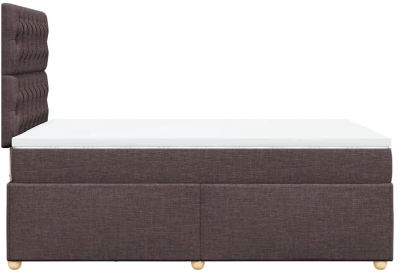 vidaXL Κρεβάτι Boxspring με Στρώμα Σκούρο Καφέ 120x200 εκ. Υφασμάτινο