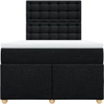 vidaXL Κρεβάτι Boxspring με Στρώμα Μαύρο 120x190 εκ. Υφασμάτινο