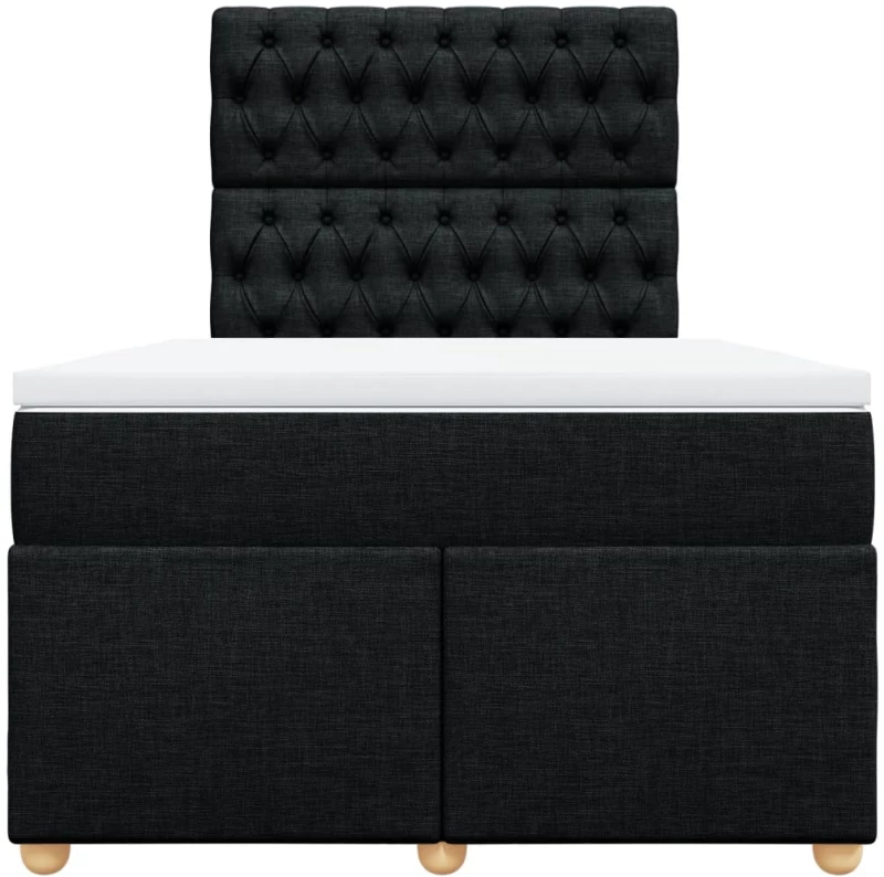 vidaXL Κρεβάτι Boxspring με Στρώμα Μαύρο 120x200 εκ. Υφασμάτινο