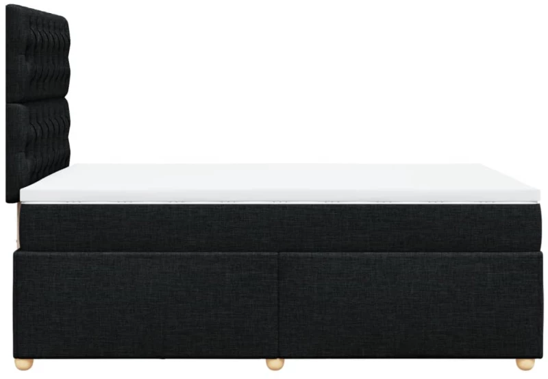 vidaXL Κρεβάτι Boxspring με Στρώμα Μαύρο 120x200 εκ. Υφασμάτινο