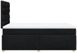 vidaXL Κρεβάτι Boxspring με Στρώμα Μαύρο 120x200 εκ. Υφασμάτινο