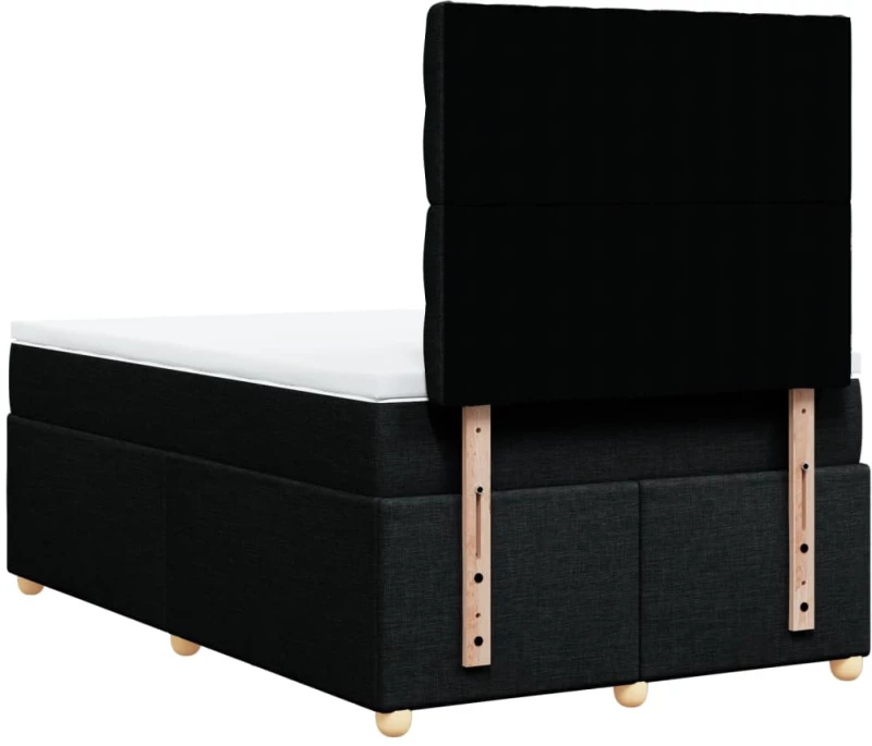 vidaXL Κρεβάτι Boxspring με Στρώμα Μαύρο 120x200 εκ. Υφασμάτινο