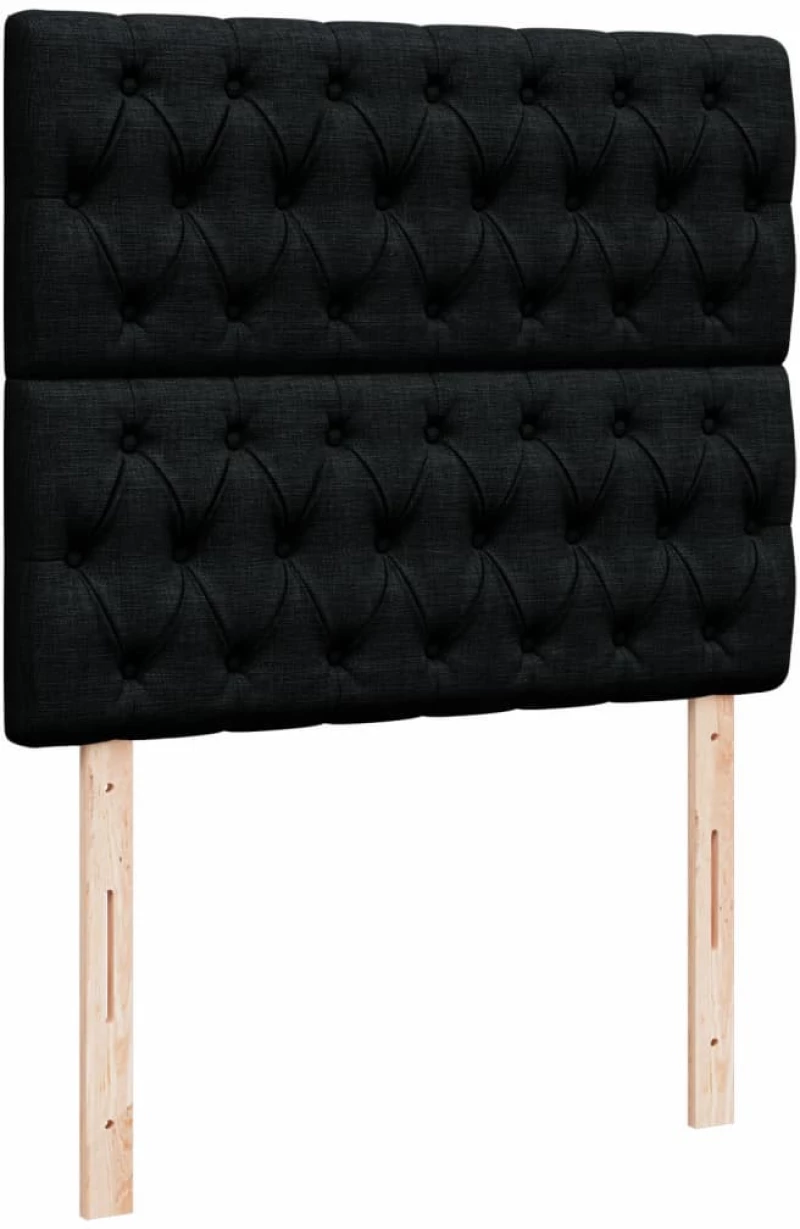 vidaXL Κρεβάτι Boxspring με Στρώμα Μαύρο 120x200 εκ. Υφασμάτινο