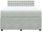 vidaXL Κρεβάτι Boxspring με Στρώμα Ανοιχτό Γκρι 140x200 εκ. Βελούδινο