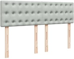 vidaXL Κρεβάτι Boxspring με Στρώμα Ανοιχτό Γκρι 140x200 εκ. Βελούδινο