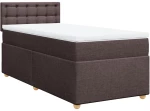 vidaXL Κρεβάτι Boxspring με Στρώμα Σκούρο Καφέ 100x200 εκ. Υφασμάτινο