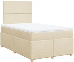 vidaXL Κρεβάτι Boxspring με Στρώμα Κρεμ 120x200 εκ. Υφασμάτινο