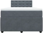 vidaXL Κρεβάτι Boxspring με Στρώμα Σκούρο Γκρι 120x190 εκ. Βελούδινο