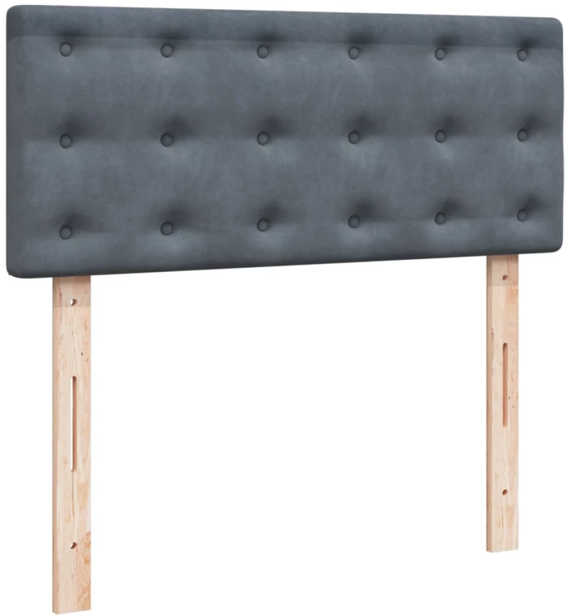 vidaXL Κρεβάτι Boxspring με Στρώμα Σκούρο Γκρι 120x190 εκ. Βελούδινο