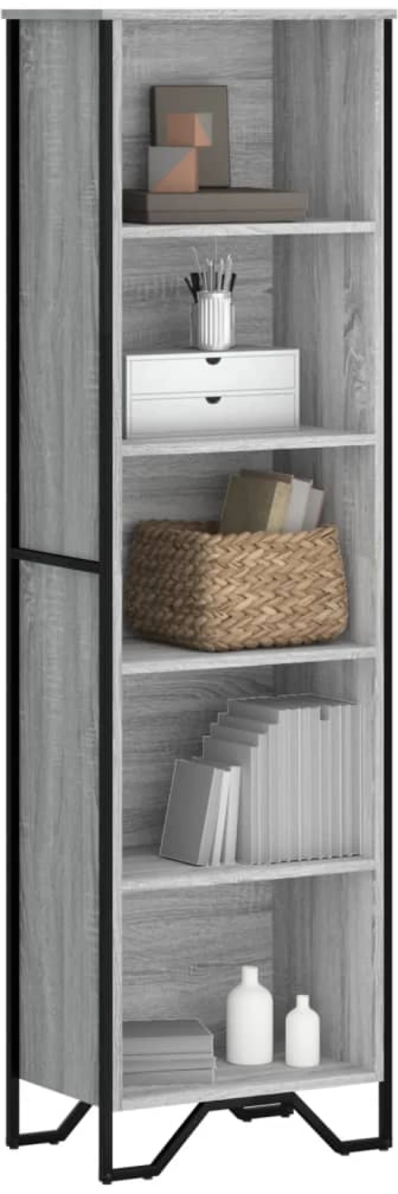 vidaXL Βιβλιοθήκη Γκρι Sonoma 50x31x169 εκ. από Επεξεργ. Ξύλο