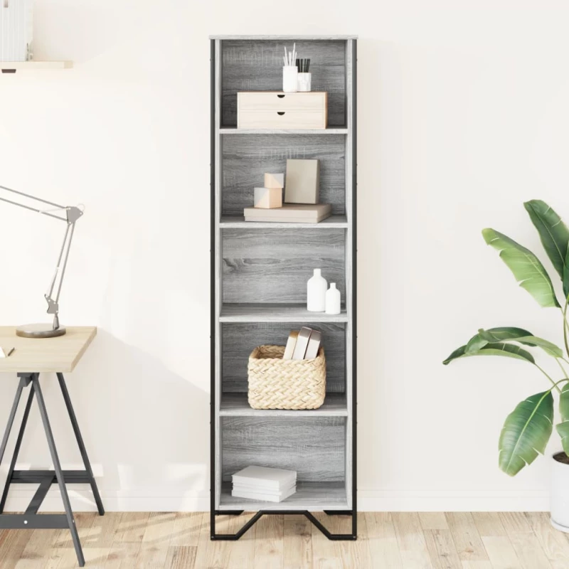 vidaXL Βιβλιοθήκη Γκρι Sonoma 50x31x169 εκ. από Επεξεργ. Ξύλο